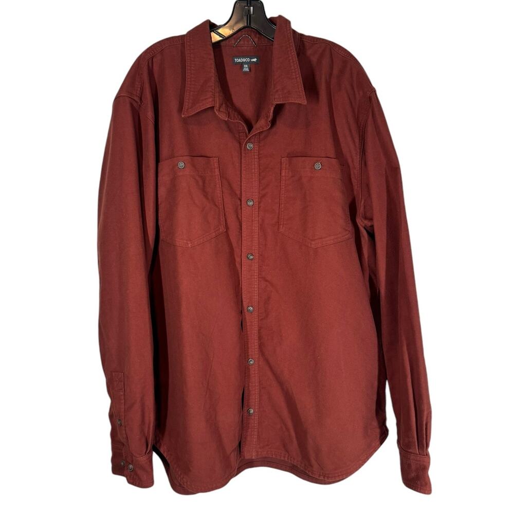 Toad & Co. Morrison Organic Cotton‎ Flannel Long Sleeve Shirt Brick Red XXL